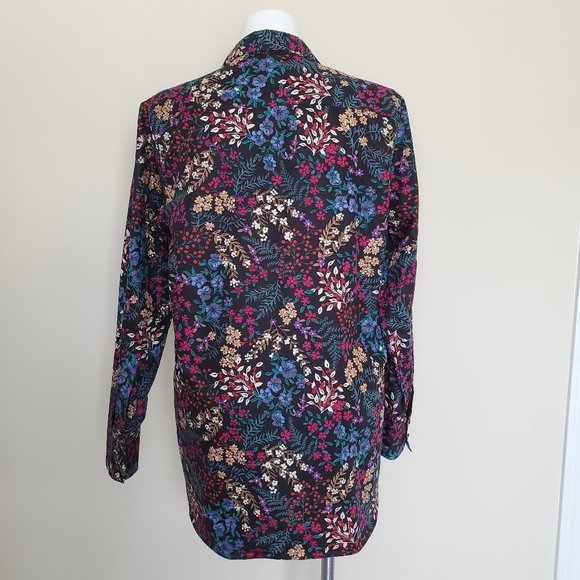 Lands' End Plus Size 16T Tall No Iron Floral Shirt - Picture 3 of 13